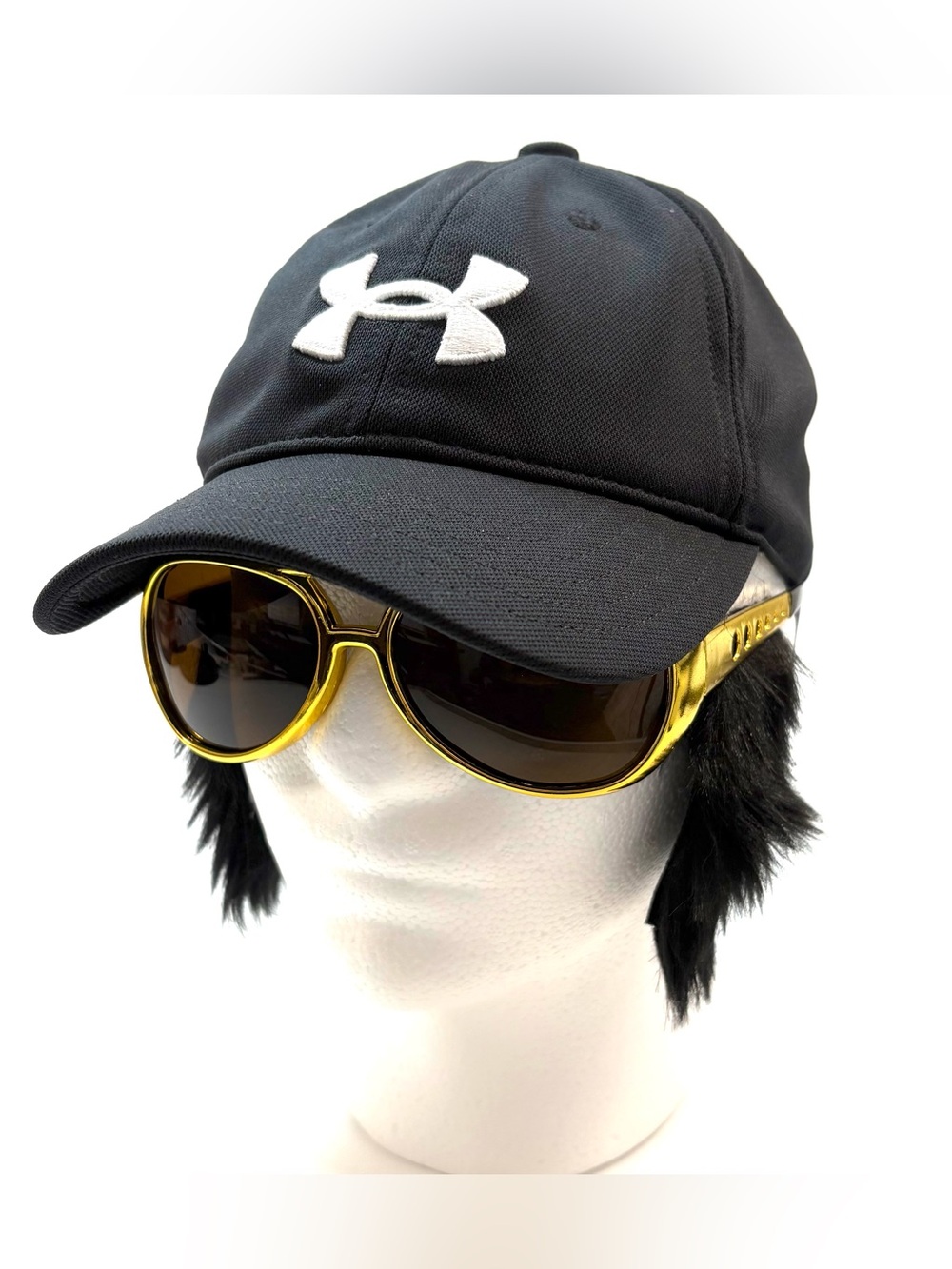 Under Armour Black Cap - White Logo Adjustable Hat One Size